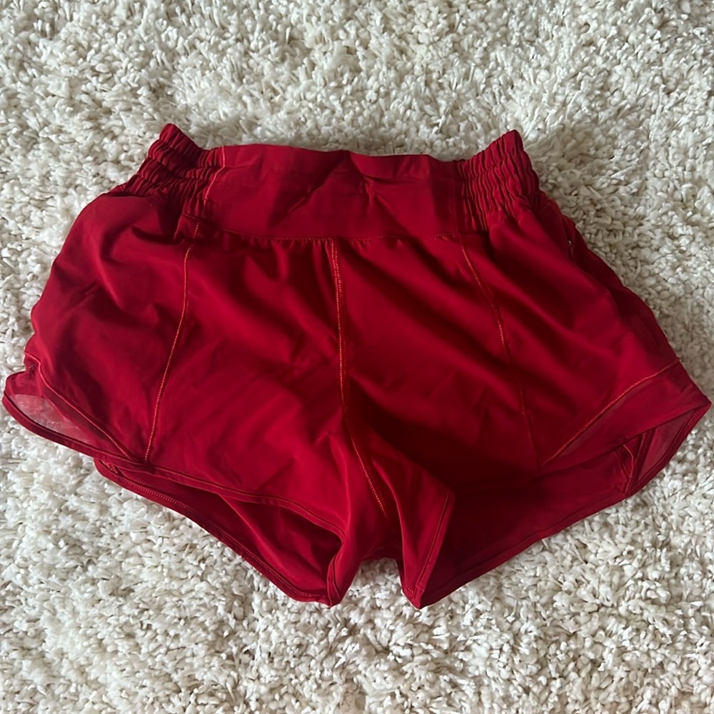 Lululemon Hotty Hot Shorts 2.5” red